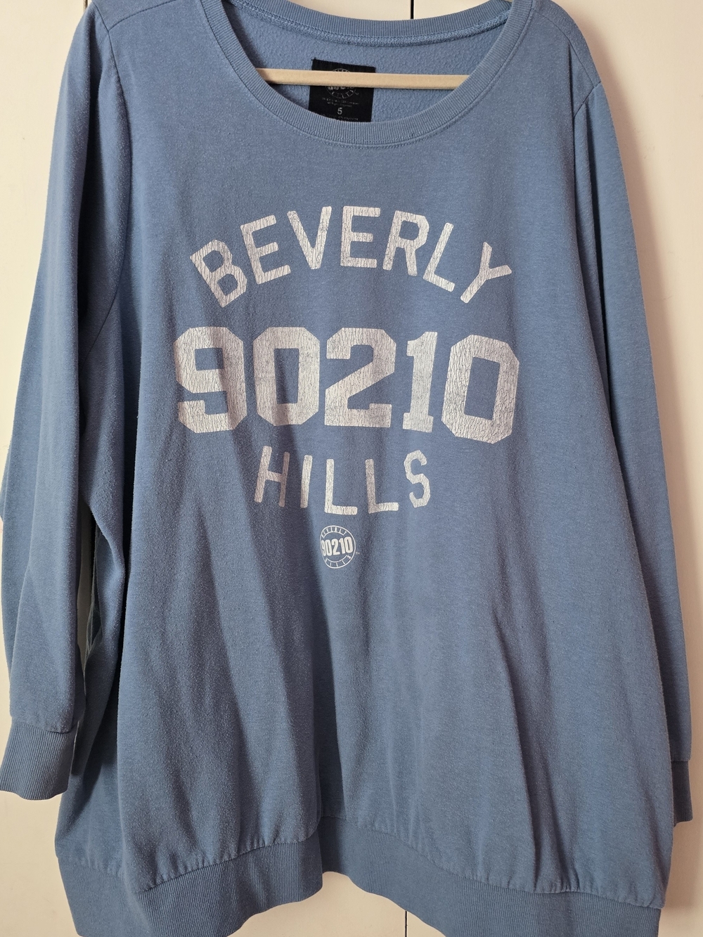 Beverly 90210 Graphic Pullover - Light Blue